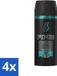 Axe Bodyspray Apollo 48 uur Non Stop Fresh 150 ml - 4 stuks