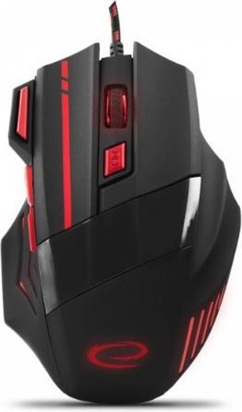 Esperanza EGM201R Gaming Muis - 2400 DPI - USB - Zwart/Rood - Rechtshandig
