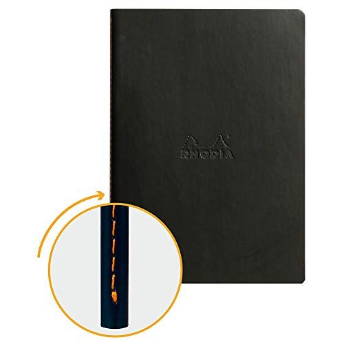Rhodia Sew Spine Dot Grid Journal Black A5