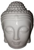 Joy of Balance Oliebrander - Boeddha Hoofd - Wit - Geurbrander - 12x10cm