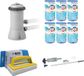 WAYS - Aspirateur de piscine et pompe de filtration 2271 l/h & 6 filtres type A & brosse de nettoyage WAYS