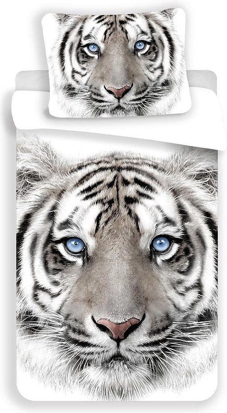 Animal Pictures Dekbedovertrek Witte Tijger - 140x200 cm - Katoen