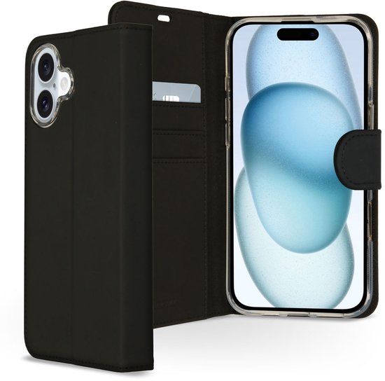 Accezz Wallet Softcase Bookcase voor de Apple iPhone 16 Plus - Zwart