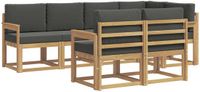 vidaXL - Hoek loungeset - 7-delig - Polyester - Wit/Antraciet