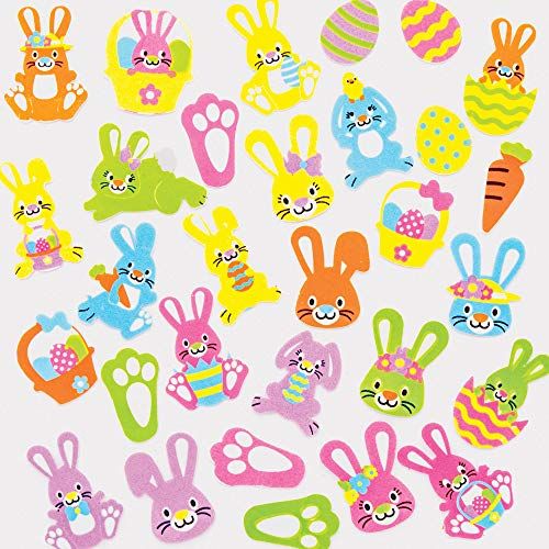 Baker Ross Schuimrubber Sticker "Hazen" (120 stuks) - Paas Knutsels voor Kinderen