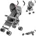 Barton Landau - Poussette canne/Poussette canne enfant - Léger - Pliable - Convient aux enfants de 1 à 2 ans, jusqu'à 20 kg - Harnais de sécurité et barre de sécurité - Gris