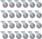 vidaXL 96 roulettes 50 mm métal caoutchouc gris