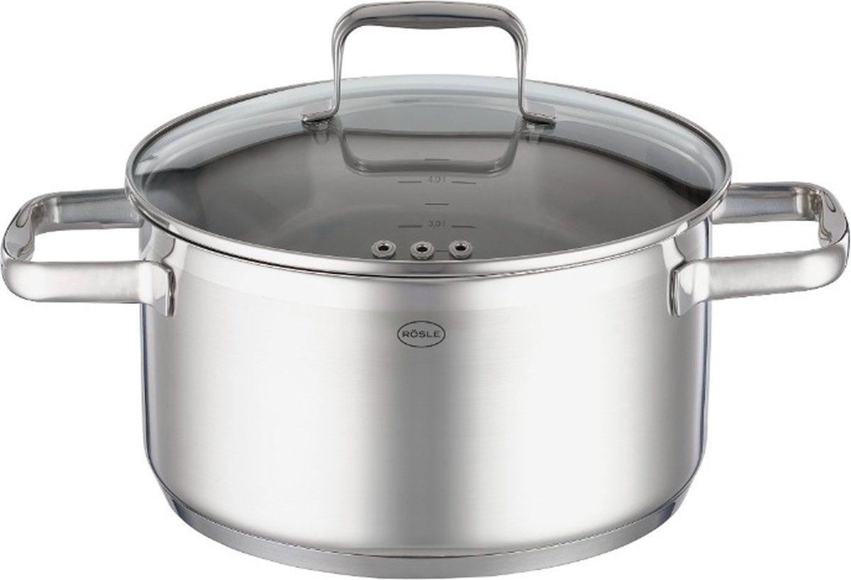 Rösle Kookpan, 24 cm, Hoog - Zilver