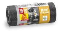 ANNA ZARADNA 10% dikke vuilniszakken, scheurvast, duurzaam, 35 liter, 50 stuks, 1 rol, zwart