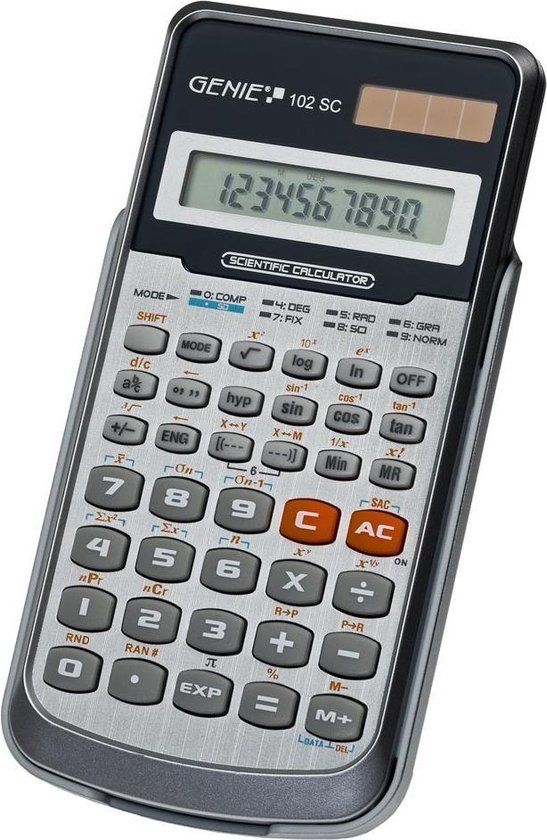 Genie 102 SC calculator Pocket Wetenschappelijke rekenmachine Aluminium, Zwart, Zilver