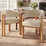 STILVORA Eetkamerstoel Set Van 2 Flanel Beige