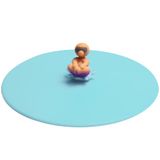 Lurch 210888 Mijn deksel Splash Bruno Bombe, glazen afdekking van 100% BPA-vrije premium platina siliconen, Ø 10,5 cm, blauw