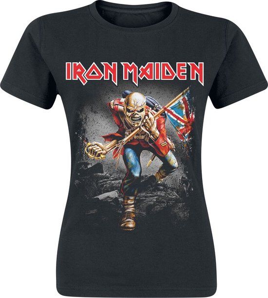 Iron Maiden Vintage Trooper Dames T-shirt - Zwart - XL