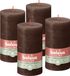 Bolsius - Rustieke Stompkaarsen - 4 Stuks - Bruin - 13cm