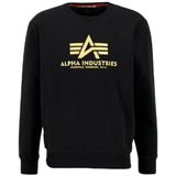 Alpha Industries Sweat-shirt basique en carbone pour homme, noir/doré, M