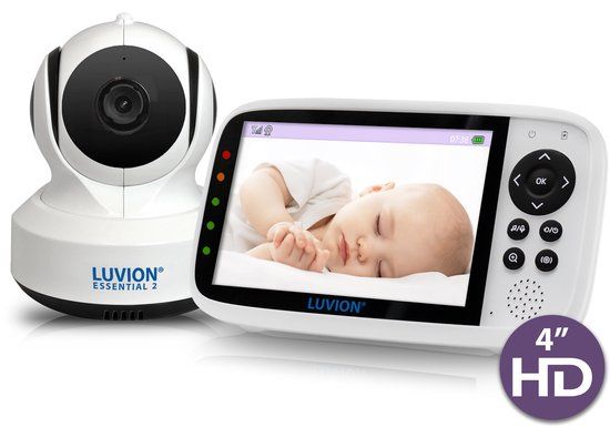 LUVION Essential 2 Babyfoon - Babyfoon met Camera - Uitbreidbaar tot 4 Camera's - Wit