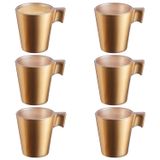 Luminarc Espresso kopjes - 6x - goud metallic - koffiekopjes van 80 ml - 6 x 5.5 cm - keramiek