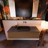 Mondiaz ERIN 120cm badmeubelset onderkast Rust 1 lade Wastafel RIDGE midden zonder kraangaten Urban