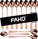 Fako Bijoux® - Long Drink Lepels - Rosé Goud - 12 Stuks