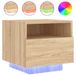 VidaXL Nachtkastje met LED-verlichting 40x39x37 cm Sonoma Eikenkleurig