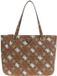 GUESS Eliette Logo Travel Tote Schoudertas Latte Logo / Ginger Lichtbruin