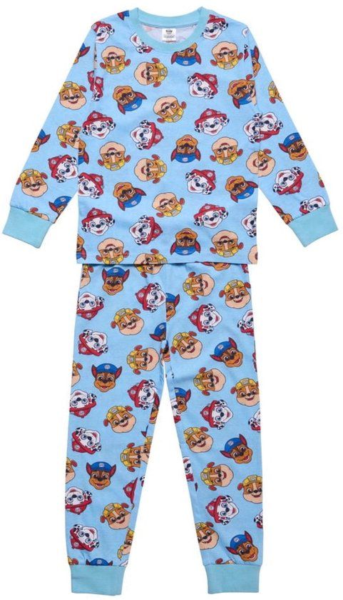 4KidsOnly Paw Patrol Pyjama - Maat 98/104 - Katoen - Blauw - Meerkleurig - Unisex - Lange mouw