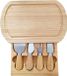 SnelShoppen - Set de planche à fromage écologique en bambou avec râpe, fourchette, couteau et plateau - Noir, Bambou, 30x16.5x3.5 cm