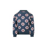 Koko Noko Rechtvallende Gebreide Gebloemde Trui - Blauw/Roze