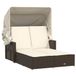VidaXL Lounge Tuinstoel Gecapitonneerde zitting Polyrattan, Staal Crème, Wit