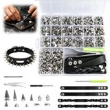 Punk 560-teiliges Punk-Nieten-Set, silberne Schraubnieten