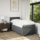 vidaXL Boxspringbed met matras, donkergrijs, 120x190 cm, gestoffeerd
