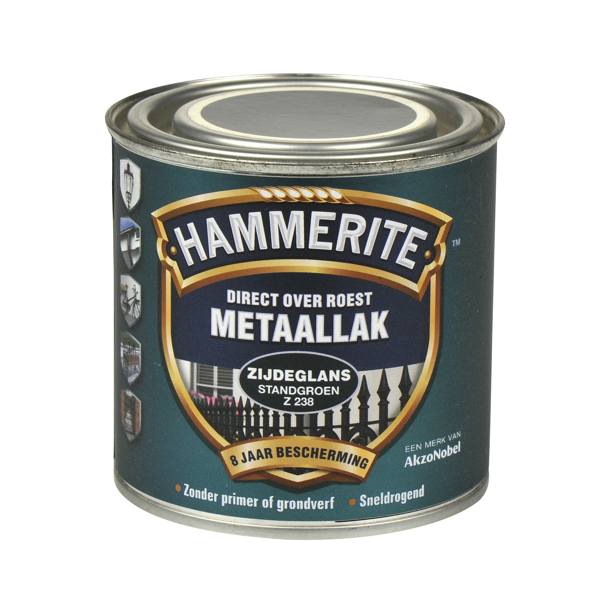 Hammerite direct over roest metaallak zijdeglans standgroen - 250 ml