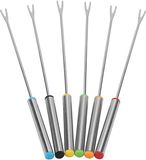 Merkloos Fondue Set - RVS/Staal - Multi-color/Zilver - 6 Stuks