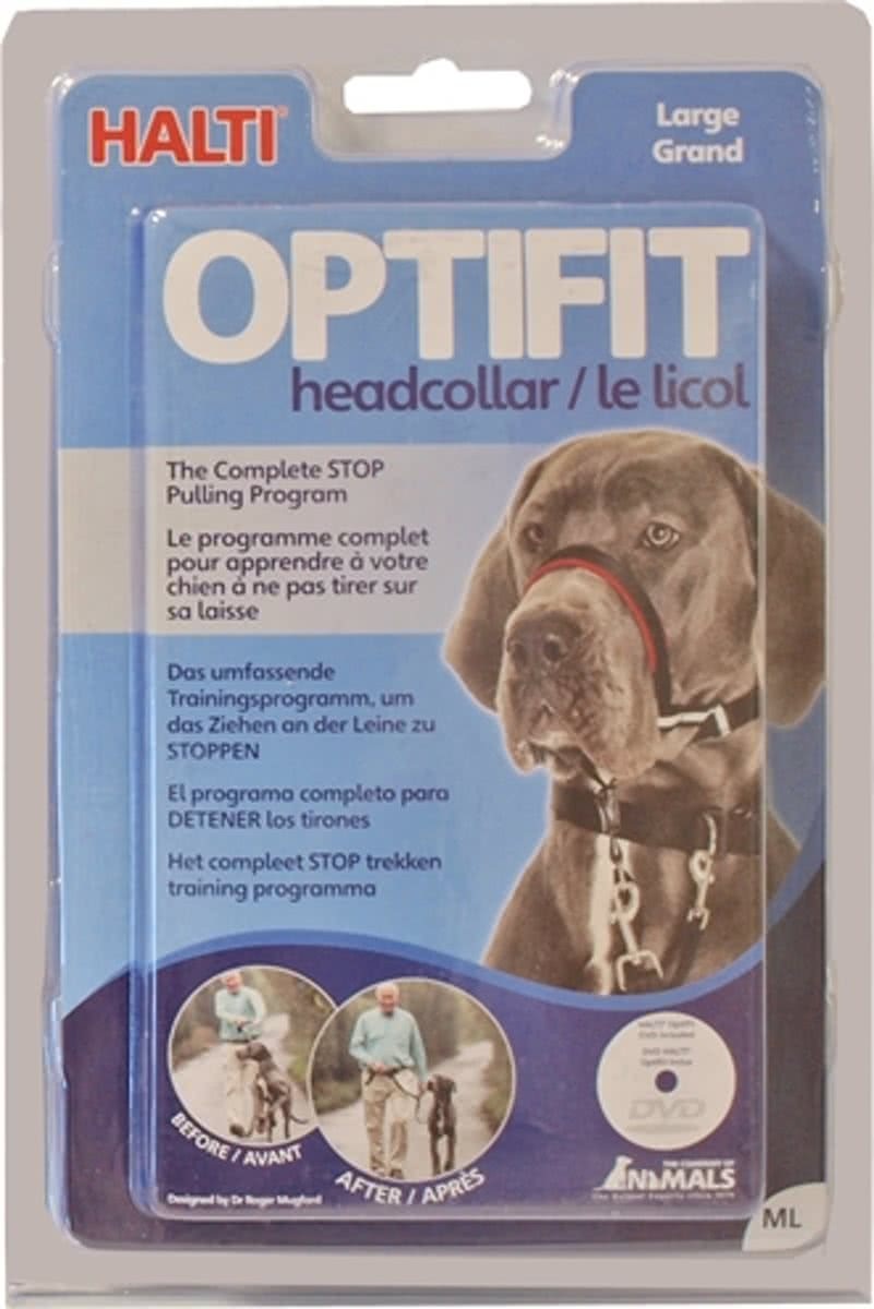 Company of Animals Halti OptiFit Headcollar - Hond - Anti trekhalsband - Maat L - Voor Rottweiler, Newfoundlander, Duitse herder, Duitse dog