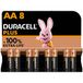 Duracell Plus AA-batterijen (8 stuks) - 1,5V-alkaline batterijen - Gaan tot 100% langer mee - Betrouwbaar voor dagelijks gebruikte apparaten - 0% plastic verpakking - 10 jaar te bewaren - MN1500
