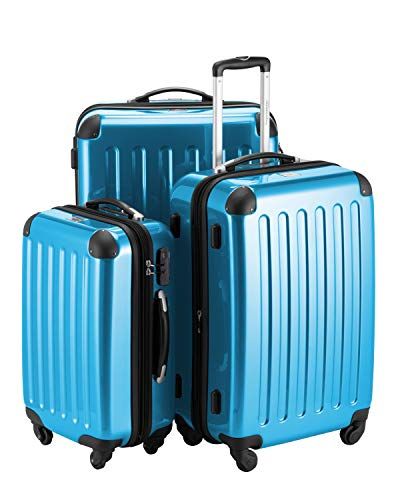 Hauptstadtkoffer ALEX 3-delige Kofferset – Handbagagekoffer 55 cm, Middelgrote Koffer 65 cm & Grote Reiskoffer 75 cm, Hardschaal ABS+PC, Cijferslot, Cyaan blauw