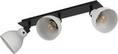 EGLO Matlock Plafondlamp, 3 spots, draaibaar, industrieel design, metaal, zwart en grijs, fitting E27