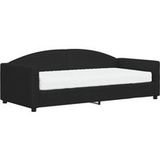 Lit Simple Lit Adulte Lit De Jour Avec Matelas Noir 90x190 Cm Tissu
