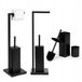 ModernHome Zwarte Toiletrolhouder met WC Borstel en Opbergruimte