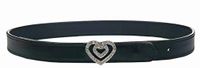HKM Heart riem voor volwassenen, zwart, 112.5-122,5 cm
