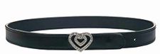 HKM Heart riem voor volwassenen, zwart, 112.5-122,5 cm