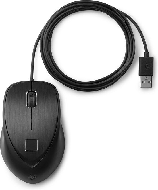 HP USB Vingerafdrukmuis Zwart