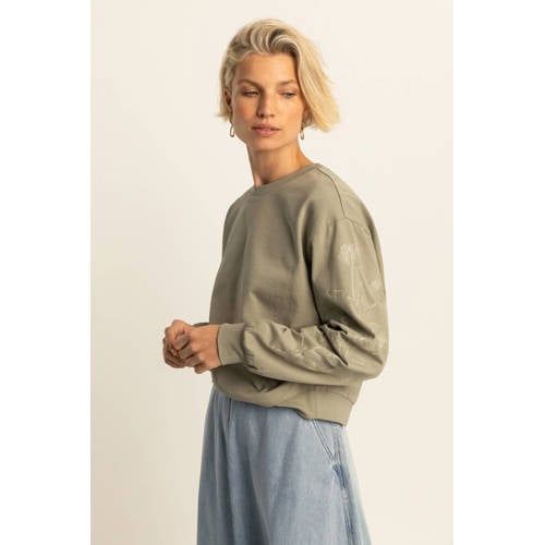 Expresso gebloemde sweater lichtgroen