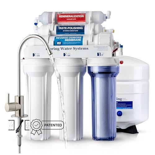 iSpring RCC7AK 6-traps 75GPD omgekeerde osmose drinkwaterfiltersysteem met alkaliën en mineralen, NSF-gecertificeerd, omgekeerde osmose-installatie voor drinkwater
