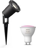 Philips Hue Puled Tuinspot (Zwart) - GU10 - Wit en Gekleurd Licht - Tuinverlichting - Hue White and Color Ambiance