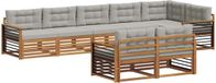 vidaXL - Bank loungeset - 8 zitplekken - Acacia hout - Naturel en lichtgrijs