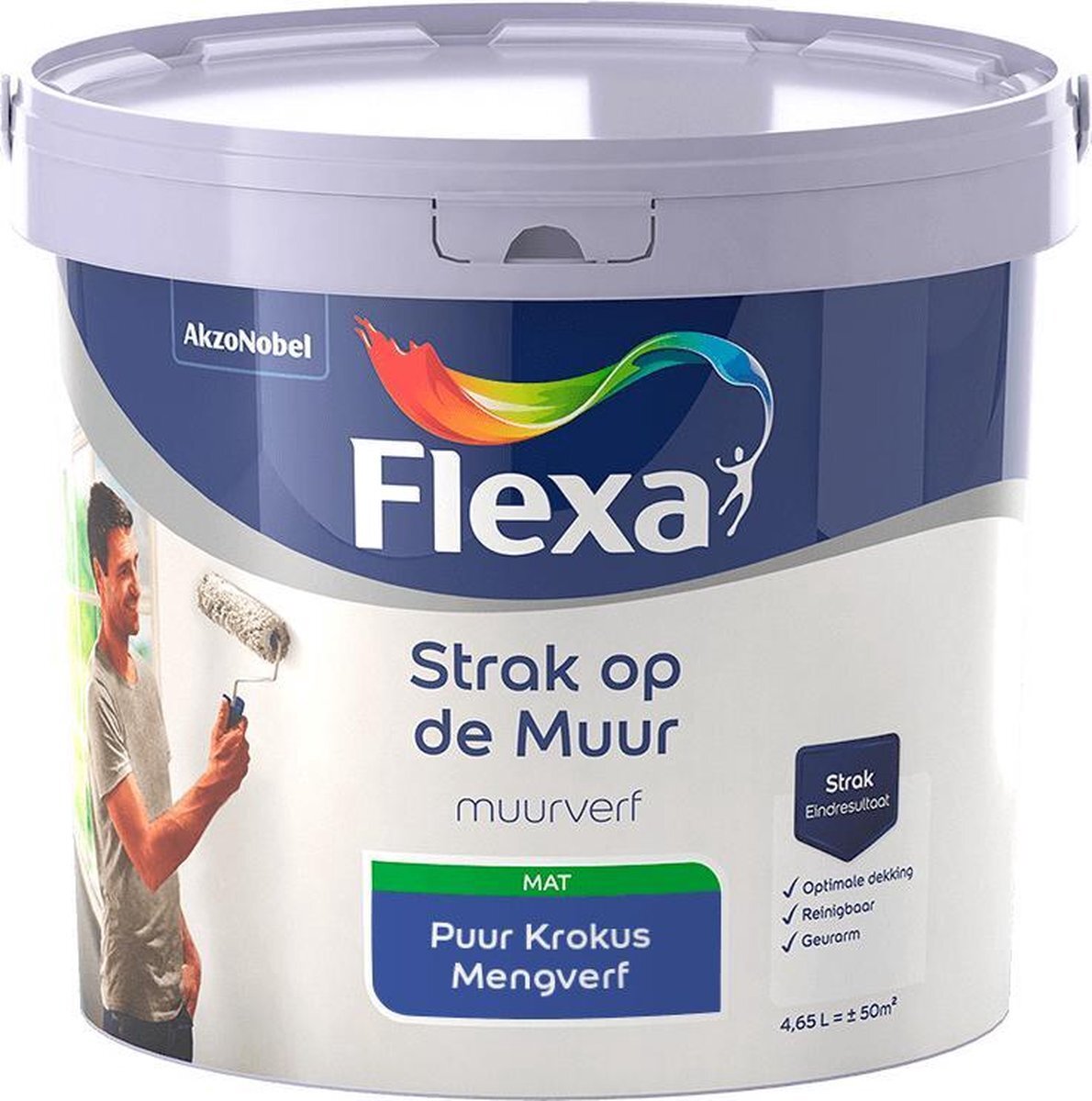 FLEXA Strak op de muur - Muurverf - Mengcollectie - Puur Krokus - 5 Liter