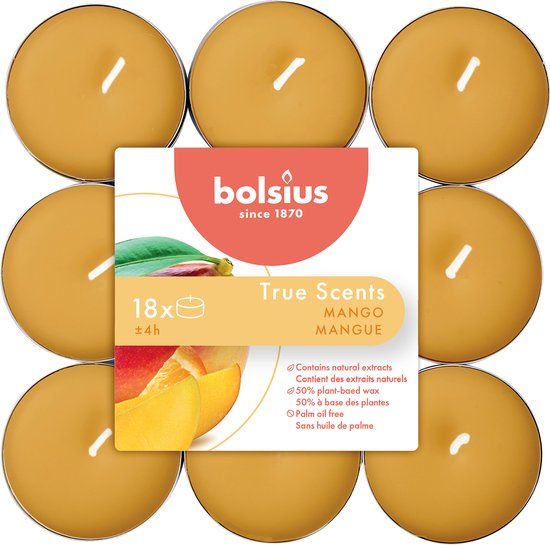 Bolsius True Scent Geurtheelichtjes - Mango - 18 stuks