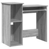 VidaXL Bureau met schappen 84x40x78 cm bewerkt hout grijs sonoma