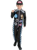 Smiffys Racing Driver Kinder Kostuum - Unisex - 6 jaar - Zwart